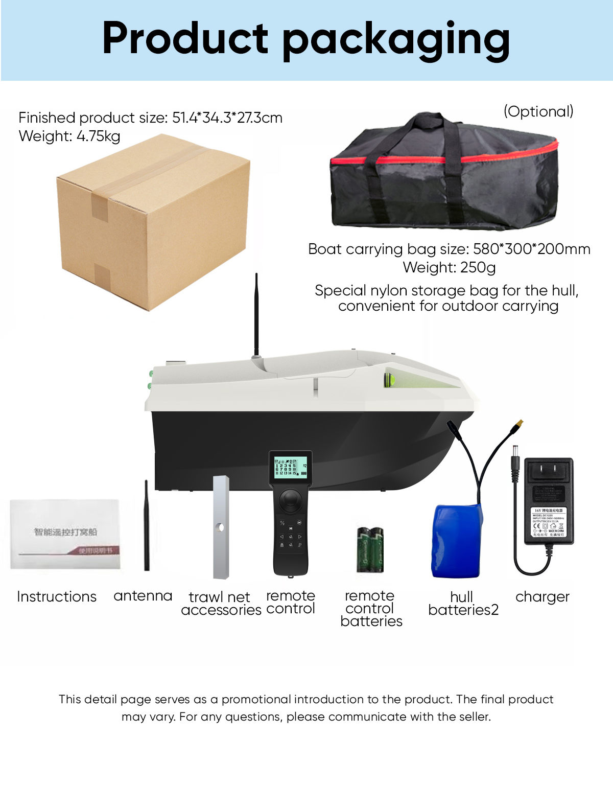 Barco Cebador de Pesca RC con  - Fishing Boat Gps reseña y precio